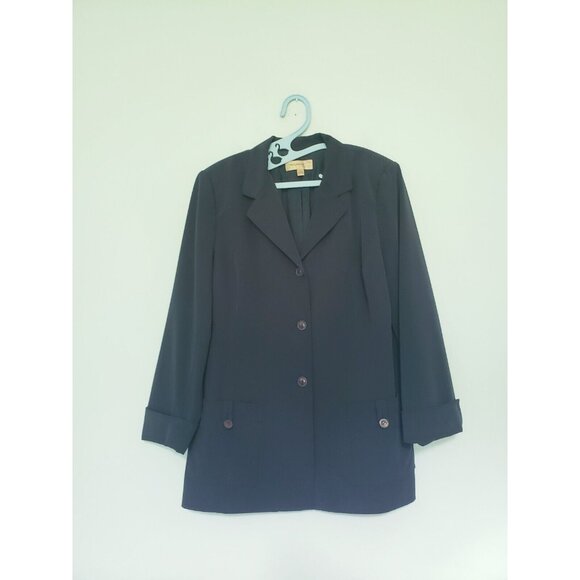 Trousers Jackets & Blazers - Trousers Etc New York Womens 14 Jacket Navy Blue Button Front Classic Old Money